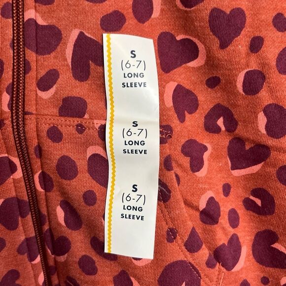 Girls NWT Cat And Jack Hearts Zip Up Hoodie S 6/7 - Picture 5 of 10